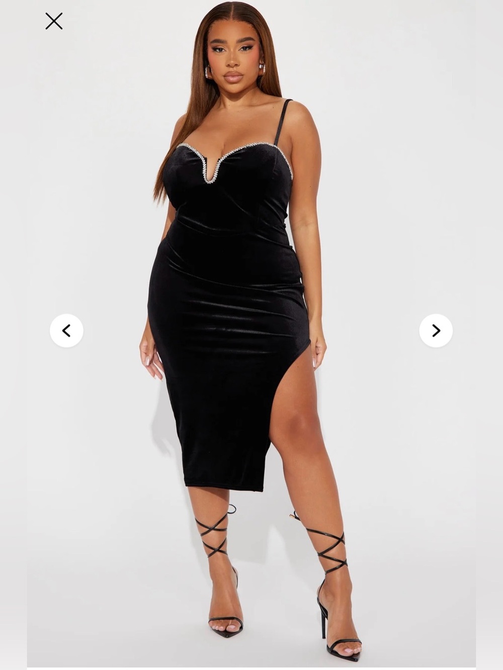 NEW Embellished Velvet Midi Dress - Sz 1X